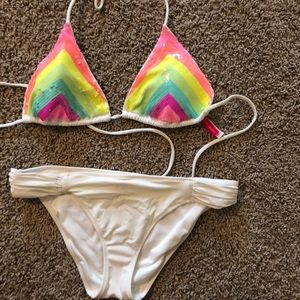 Victoria Secret White/sequin bikini